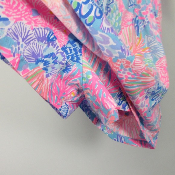 Lilly Pulitzer Girls Mini Agee Romper Dress XL Pink Cotton Sleeveless Beach 176 - Picture 9 of 12